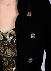 Anzug aus Stretsch Samt  Exclusive Black Gold Collection H/W 2021/22